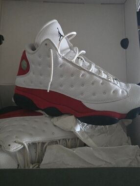 Air Jordan 13 Retro White Red Basketball Sneakers